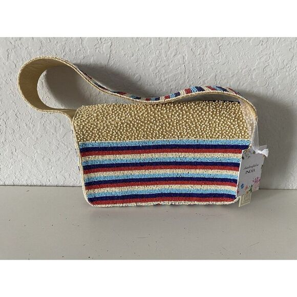 Handcrafted in India World Travel Route 66 Beaded Shoulder Bag Viral NEW - Picture 8 of 16